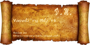 Vasváry Márk névjegykártya